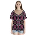 Abstract 1 1 V-Neck Flutter Sleeve Top View1