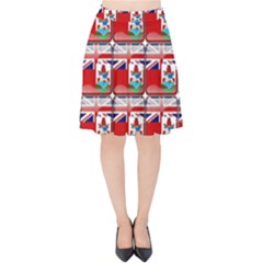 Flag Bermuda Velvet High Waist Skirt by ArtworkByPatrick