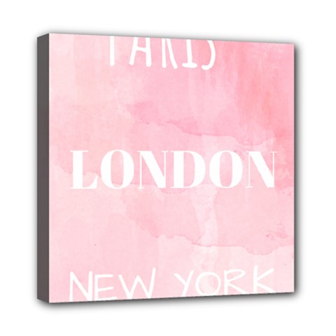 Paris, London, New York Mini Canvas 8  X 8  (stretched) by Lullaby