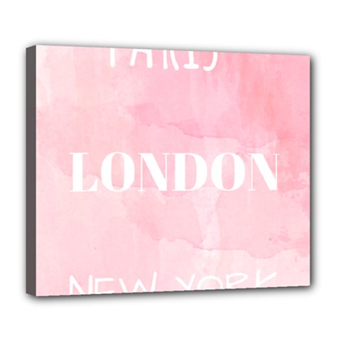 Paris, London, New York Deluxe Canvas 24  X 20  (stretched) by Lullaby