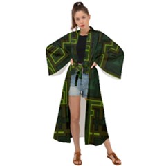 Seamless Pattern Texture Background Curcuit Maxi Kimono by Simbadda