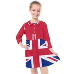Uk Flag Kids  Quarter Sleeve Shirt Dress by FlagGallery