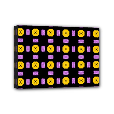 Pattern Black Background Seamless Mini Canvas 7  X 5  (stretched) by Simbadda