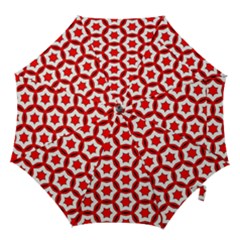 Pattern Red White Texture Seamless Hook Handle Umbrellas (medium) by Simbadda
