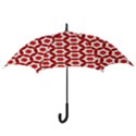 Pattern Red White Texture Seamless Hook Handle Umbrellas (Medium) View3