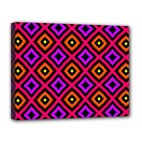 Squares Modern Backgrounds Texture Canvas 14  X 11  (stretched) by Simbadda