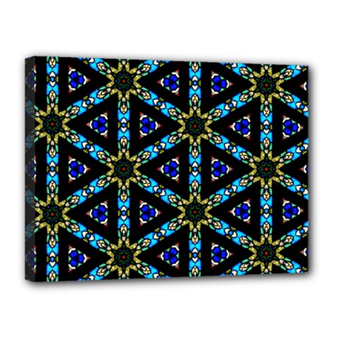 Stained Glass Pattern Church Window Canvas 16  X 12  (stretched) by Simbadda