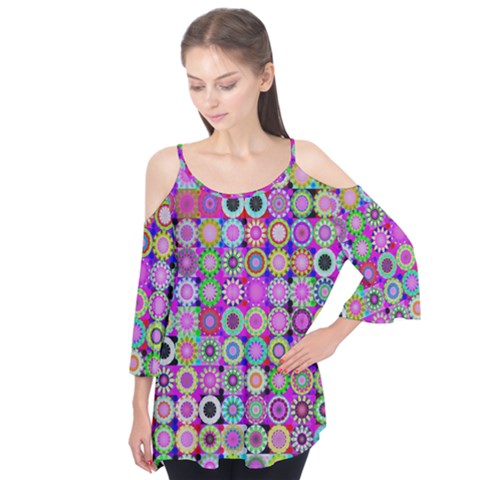 Design Circles Circular Background Flutter Tees by Simbadda
