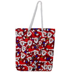 Nicholas Santa Christmas Pattern Full Print Rope Handle Tote (large) by Simbadda