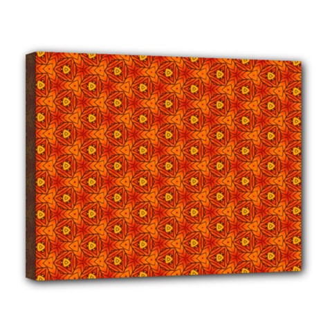 Pattern Fall Colors Seamless Bright Canvas 14  X 11  (stretched) by Simbadda