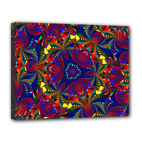 Kaleidoscope Pattern Ornament Canvas 14  X 11  (stretched) by Simbadda
