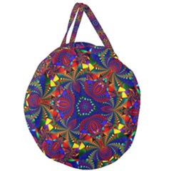 Kaleidoscope Pattern Ornament Giant Round Zipper Tote by Simbadda