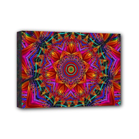 Kaleidoscope Pattern Ornament Mini Canvas 7  X 5  (stretched) by Simbadda