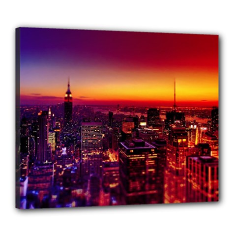 Buiding City Canvas 24  X 20  (stretched) by Vaneshart