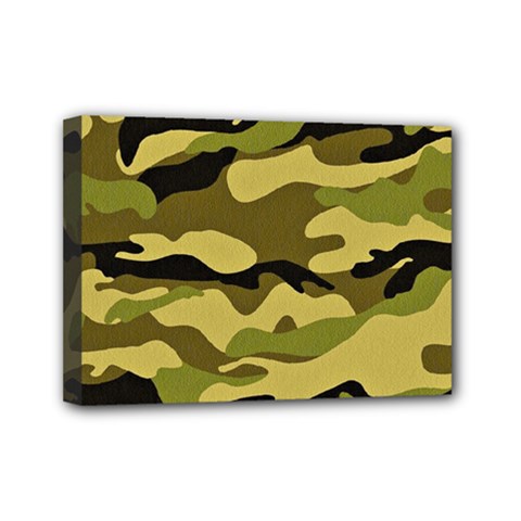 Fabric Army Camo Pattern Mini Canvas 7  X 5  (stretched) by Vaneshart