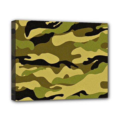 Fabric Army Camo Pattern Canvas 10  X 8  (stretched) by Vaneshart