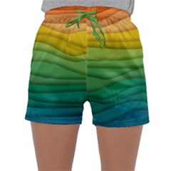 Background Waves Wave Texture Sleepwear Shorts by Wegoenart
