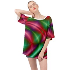 Background Fractal Shining Elegant Oversized Chiffon Top by Wegoenart