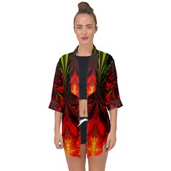 Digital Arts Fractals Futuristic Open Front Chiffon Kimono by Wegoenart