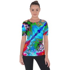 Abstract Art Art Design Modern Art Shoulder Cut Out Short Sleeve Top by Wegoenart
