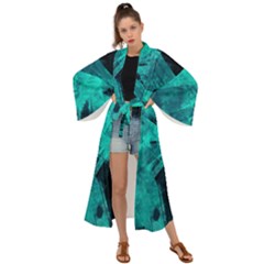 Background Texture Pattern Blue Maxi Kimono by Wegoenart