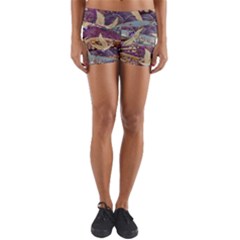 Textile Fabric Cloth Pattern Yoga Shorts by Wegoenart
