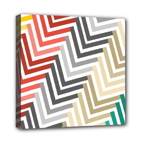 Abstract Colorful Geometric Pattern Mini Canvas 8  X 8  (stretched) by Vaneshart