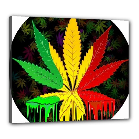 Cannabis Leaf Color Canvas 24  X 20  (stretched) by Vaneshart