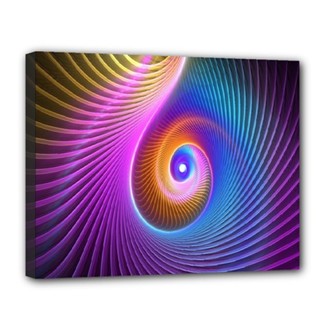 3d Abstract Fractal Bright Canvas 14  X 11  (stretched) by Vaneshart