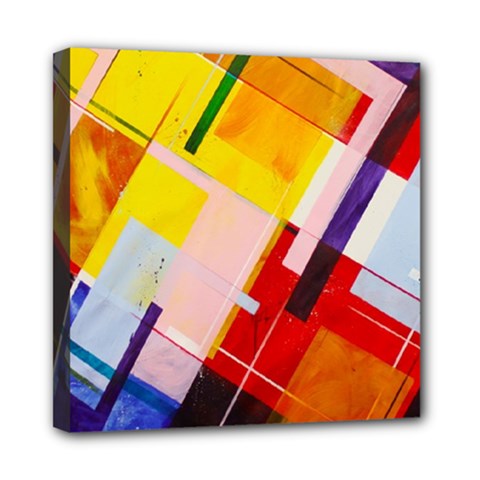 Abstract Lines Shapes Colorful Mini Canvas 8  X 8  (stretched) by Vaneshart