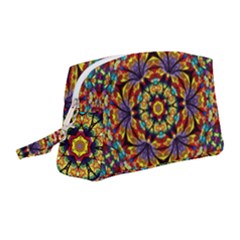 Geometric Pattern Kaleidoscope Art Mirror Image Mosaic Wristlet Pouch Bag (medium) by Vaneshart