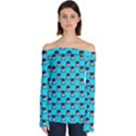 Forest Girl Bight Baby Blue Patttern Off Shoulder Long Sleeve Top View1