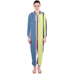 Stripes Colorful Wallpaper Seamless Hooded Jumpsuit (ladies)  by Vaneshart