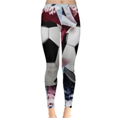 Soccer Ball With Great Britain Flag Inside Out Leggings by Vaneshart