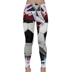Soccer Ball With Great Britain Flag Lightweight Velour Classic Yoga Leggings by Vaneshart
