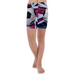 Soccer Ball With Great Britain Flag Kids  Lightweight Velour Capri Yoga Leggings by Vaneshart