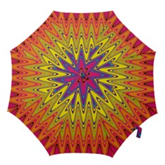 Retro Colorful Waves Background Hook Handle Umbrellas (small) by Vaneshart