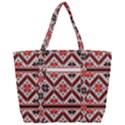 Folklore Ethnic Pattern Background Zip Up Canvas Bag View3
