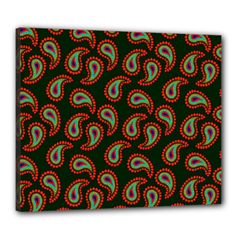 Seamless Paisley Pattern Canvas 24  X 20  (stretched) by Vaneshart