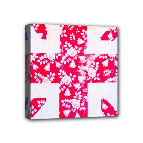 British Flag Abstract Mini Canvas 4  X 4  (stretched) by Vaneshart
