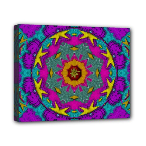 Fern  Mandala  In Strawberry Decorative Style Canvas 10  X 8  (stretched) by pepitasart
