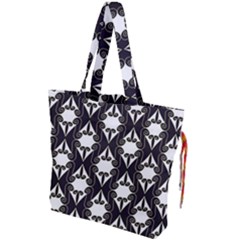 Abstract Seamless Pattern Graphic Black Drawstring Tote Bag by Vaneshart