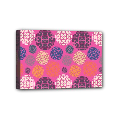 Abstract Seamless Pattern Graphic Pink Mini Canvas 6  X 4  (stretched) by Vaneshart