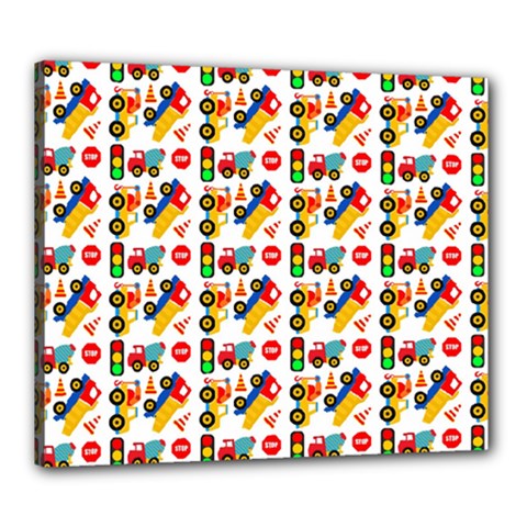 Pattern Patterns Construction Canvas 24  X 20  (stretched) by Vaneshart
