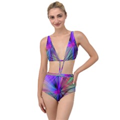 Rays Colorful Laser Ray Light Tied Up Two Piece Swimsuit by Bajindul