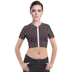 Pattern  Short Sleeve Cropped Jacket by Sobalvarro