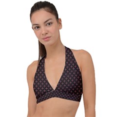 Pattern Texture Drawing Wall Halter Plunge Bikini Top by Wegoenart