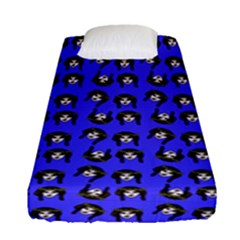 Retro Girl Daisy Chain Pattern Blue Fitted Sheet (single Size) by snowwhitegirl