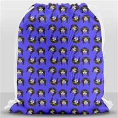 Retro Girl Daisy Chain Pattern Blue Drawstring Bag (large) by snowwhitegirl