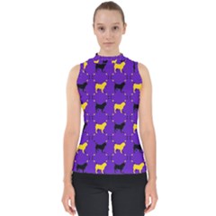 Elegant Pugs Mock Neck Shell Top by ElegantGP